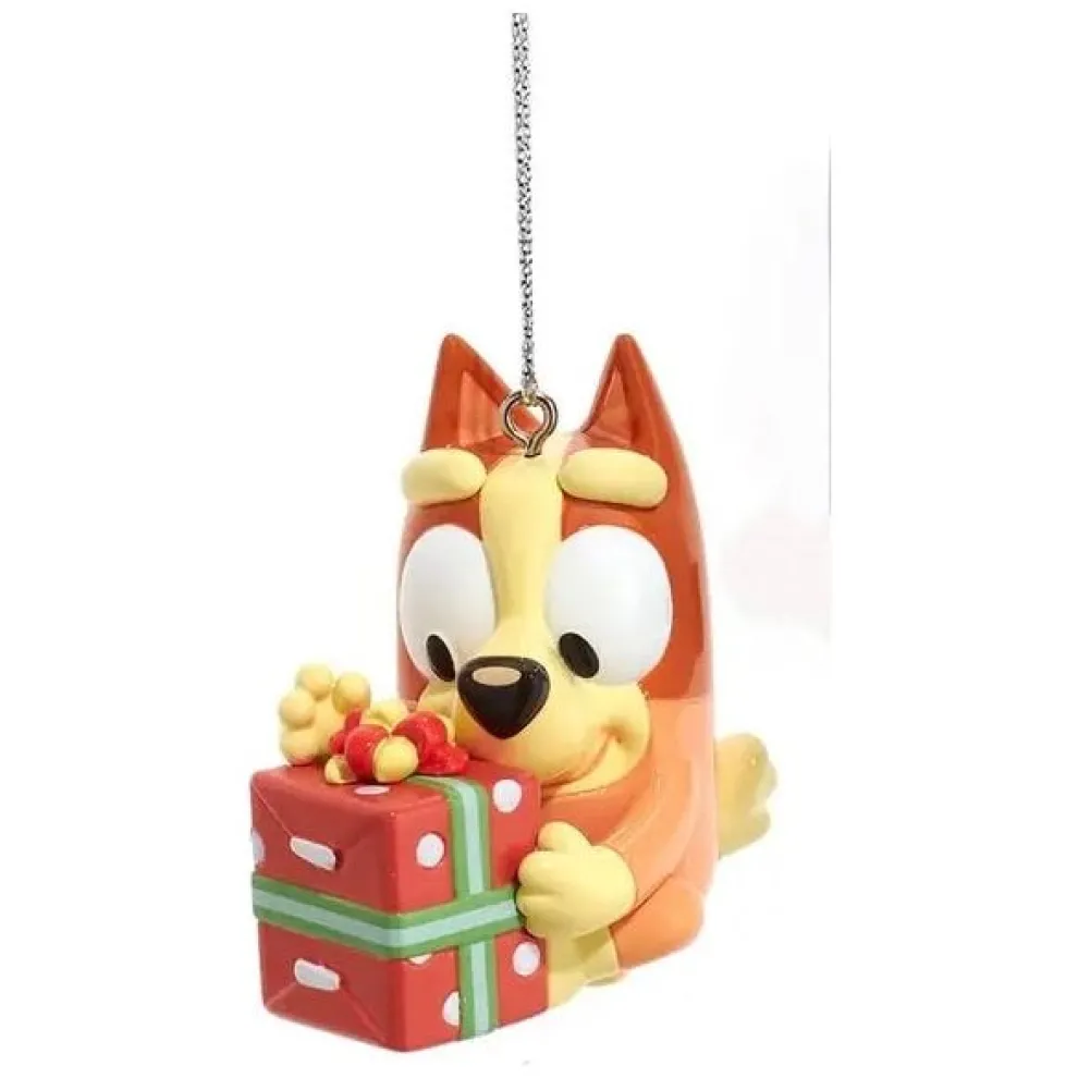 Bluey and Friends 3" Character Christmas Ornament - BINGO WITH PRESENT - Owl & Goose Gifts
