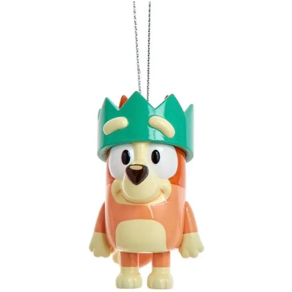 Bluey and Friends 3" Character Christmas Ornament - BINGO WITH GREEN CROWN - Owl & Goose Gifts