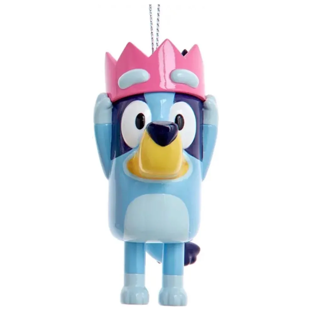 Bluey and Friends 3" Character Christmas Ornament - BLUEY WITH PINK CROWN - Owl & Goose Gifts