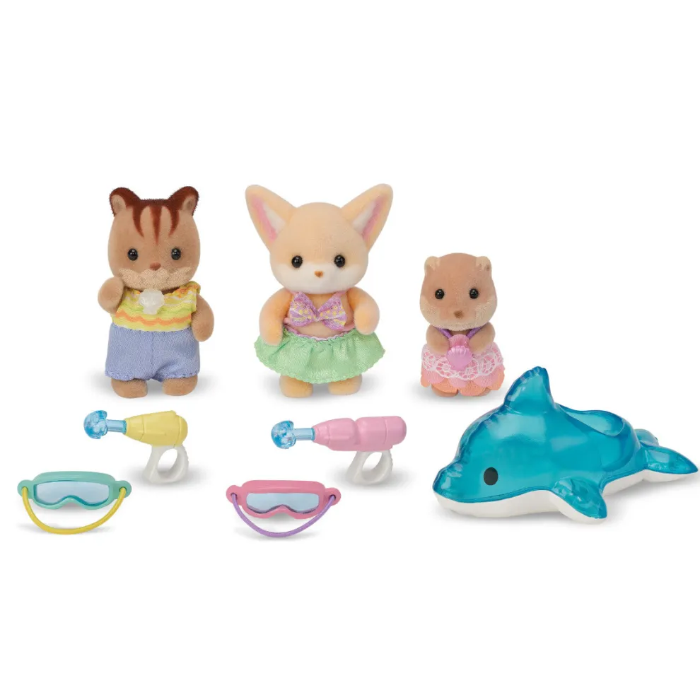 Calico Critters Nursery Friends Pool Fun Trio Set - Owl & Goose Gifts