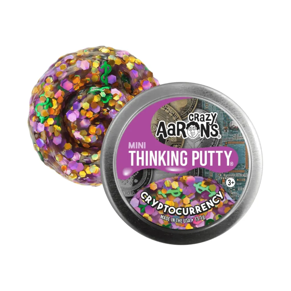 Crazy Aarons Cryptocurrency Mini 2 Inch Thinking Putty Tin - Owl & Goose Gifts