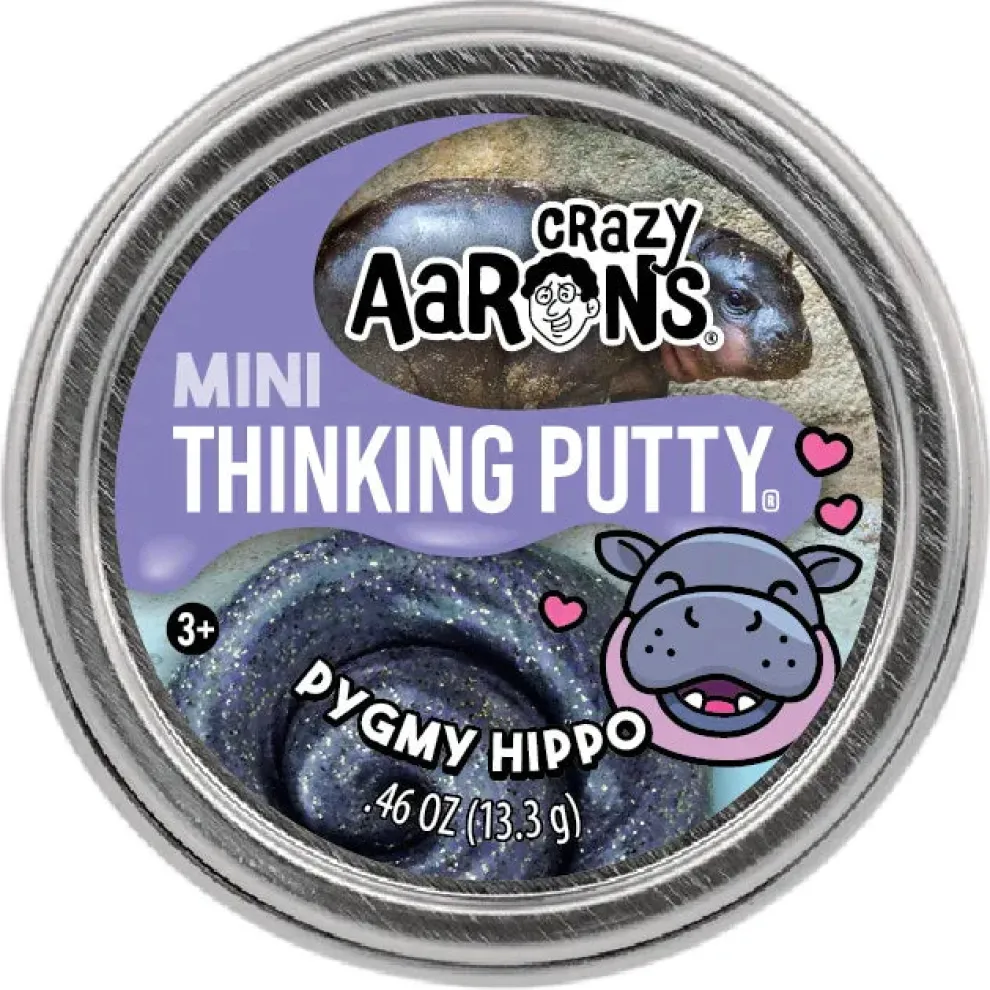 Crazy Aarons Pygmy Hippo Mini 2 Inch Thinking Putty Tin