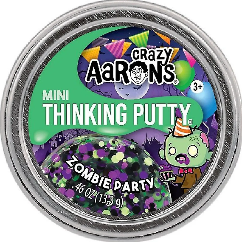 Crazy Aarons Zombie Party Mini 2 Inch Halloween Thinking Putty Tin - Owl & Goose Gifts