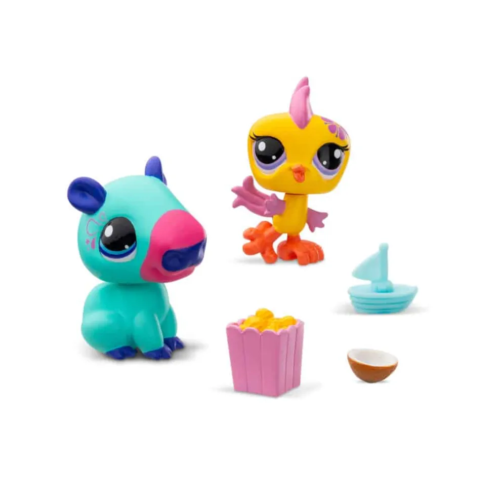 Littlest Pet Shop Pet Pairs Series 2 - Capybara #90 and Parakeet #91 - Owl & Goose Gifts