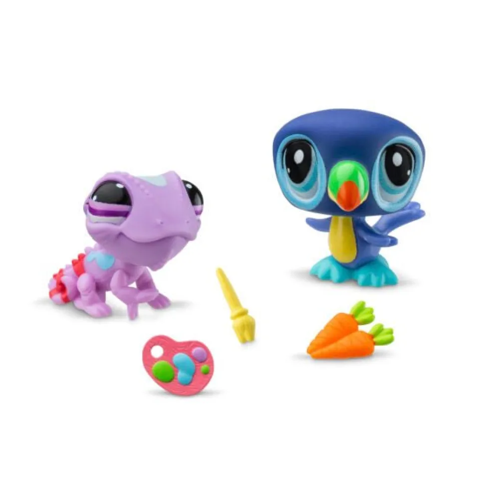Littlest Pet Shop Pet Pairs Play Set - Toucan #31 and Chameleon #27 - Owl & Goose Gifts