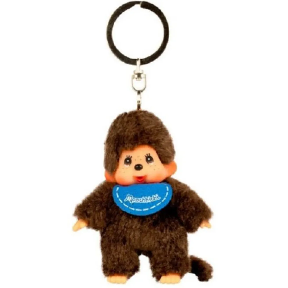 Monchhichi 4 Inch Classic Plush Keychain - Blue Boy