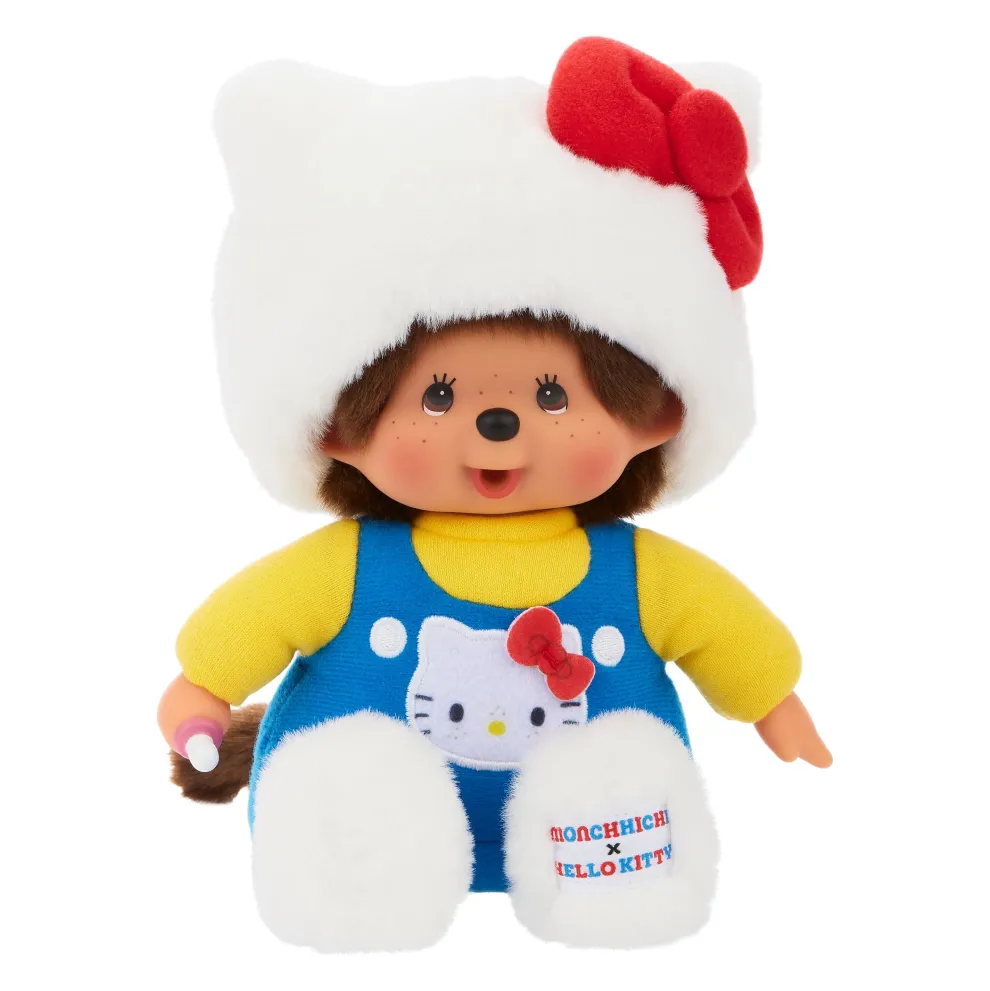 Monchhichi x Hello Kitty 7 Inch Monchhichi in Overalls Plush Toy