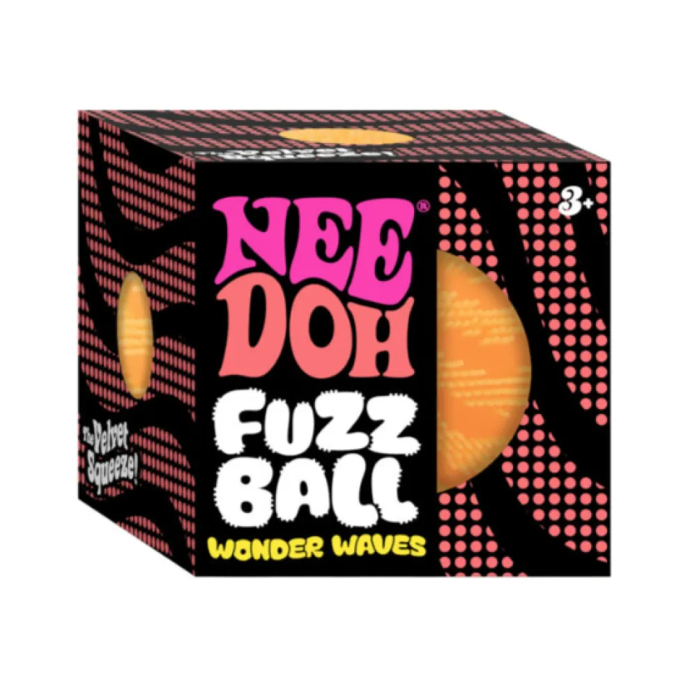 Nee Doh Fuzz Ball Wonder Waves 2.5 Inch Squish Ball Fidget Toy - CHOOSE YOUR COLOR! - Owl & Goose Gifts