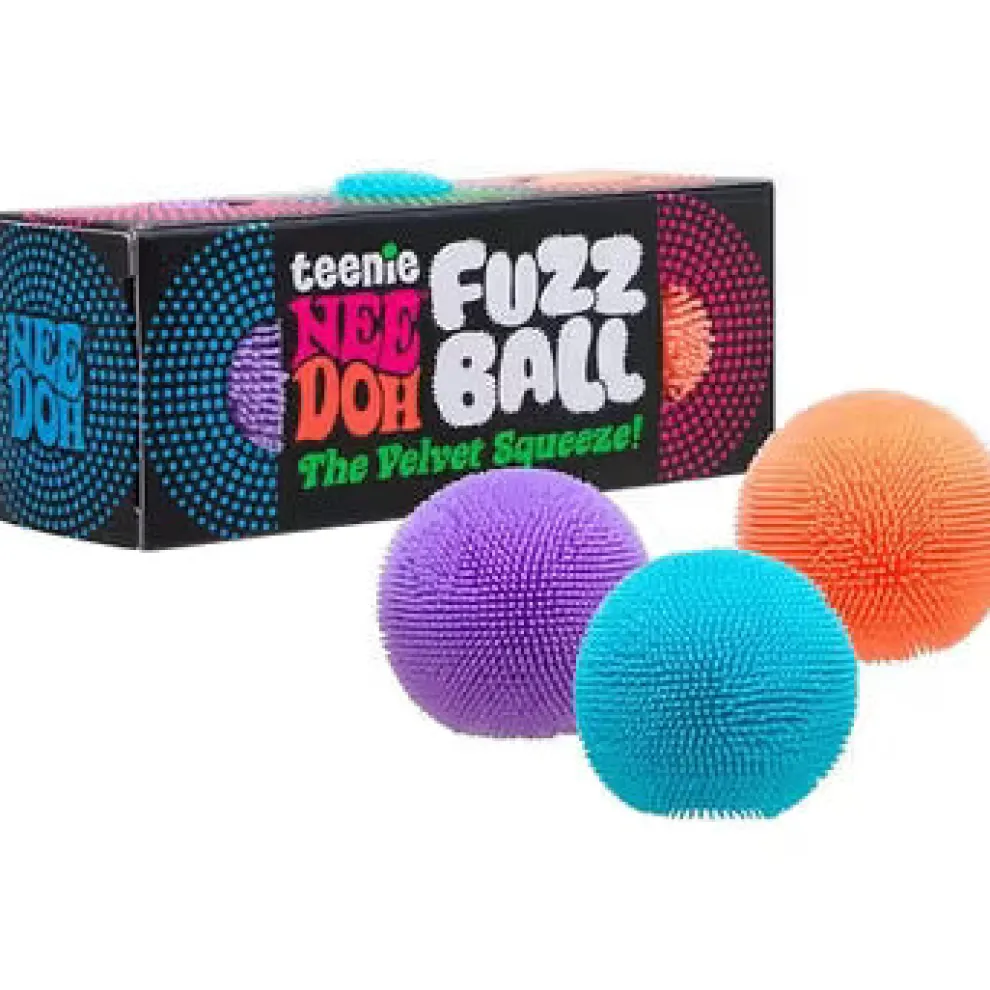Nee Doh Fuzz Ball Teenie 1.5 Inch Squish Fidget Toy - Set of 3