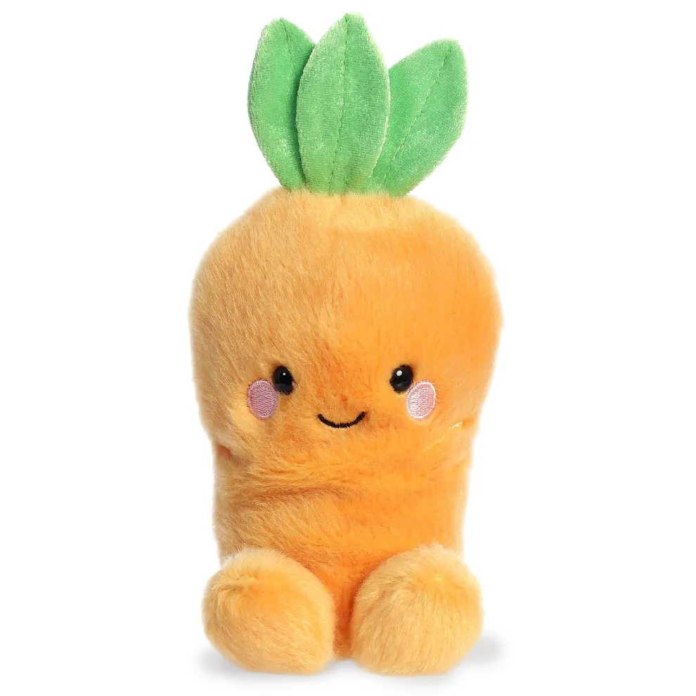 Palm Pals 5 Inch Cheerful Carrot Plush Toy - Owl & Goose Gifts
