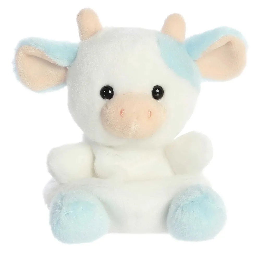 Palm Pals 5 Inch Skyla Blueberry Cow Plush Toy - Owl & Goose Gifts