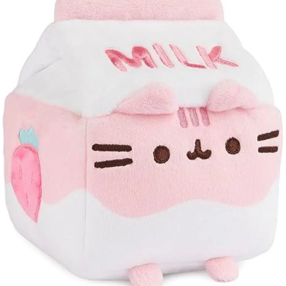 Pusheen 6 Inch Strawberry Milk Sips Plush Toy - Owl & Goose Gifts