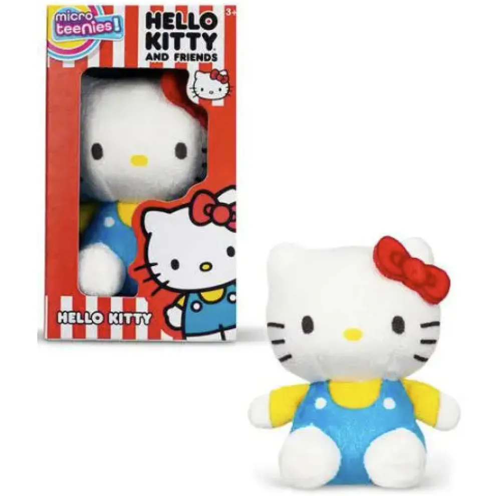 Sanrio Hello Kitty 3 Inch Micro Teenies Plush Toy - Hello Kitty in Blue Outfit - Owl & Goose Gifts