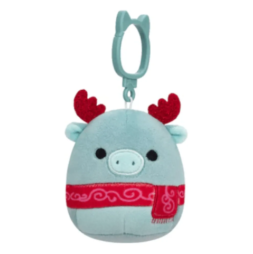 Squishmallow 3.5 Inch Wyndmoor the Moose Christmas Plush Clip - Owl & Goose Gifts
