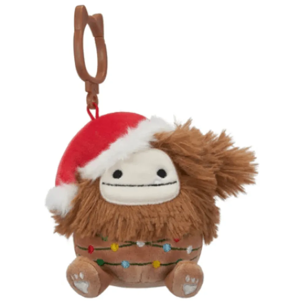 Squishmallow 3.5 Inch Benny the Bigfoot with Lights Christmas Plush Clip - Owl & Goose Gifts