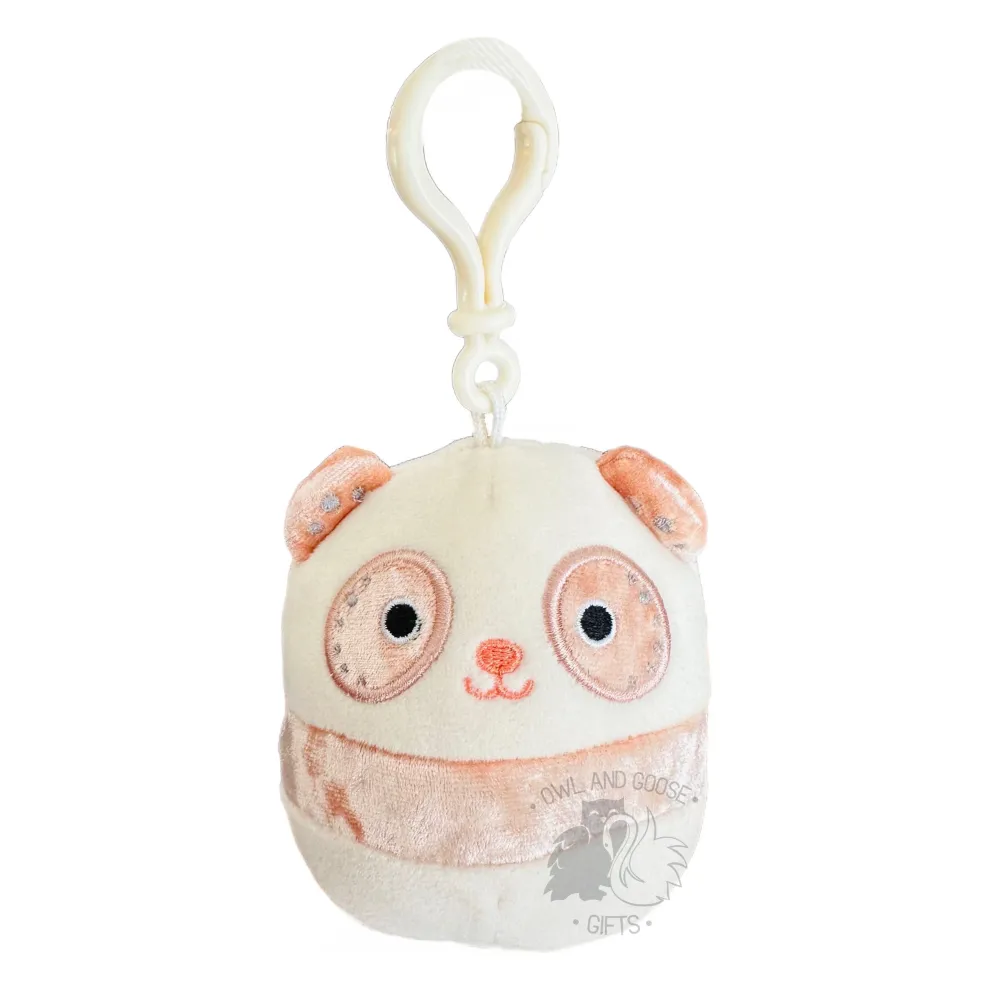 Squishmallow 3.5 Inch Bee the Panda Velvet Squad Plush Clip - Owl & Goose Gifts