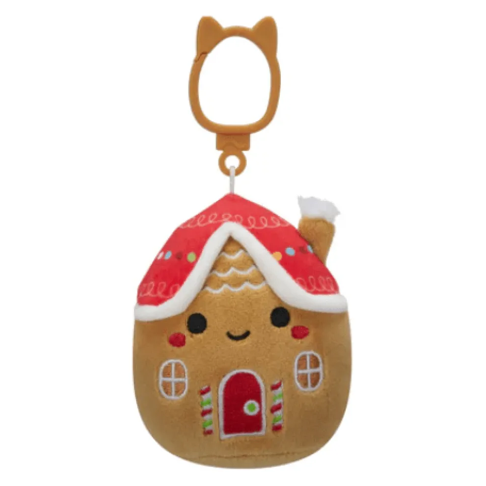 Squishmallow 3.5 Inch Casa the Gingerbread House Christmas Plush Clip