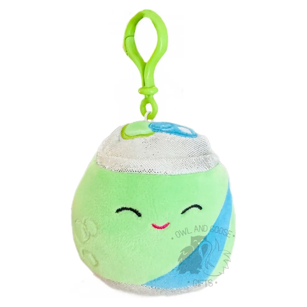 Squishmallow 3.5 Inch Gist the Soda Neon Plush Clip - Owl & Goose Gifts