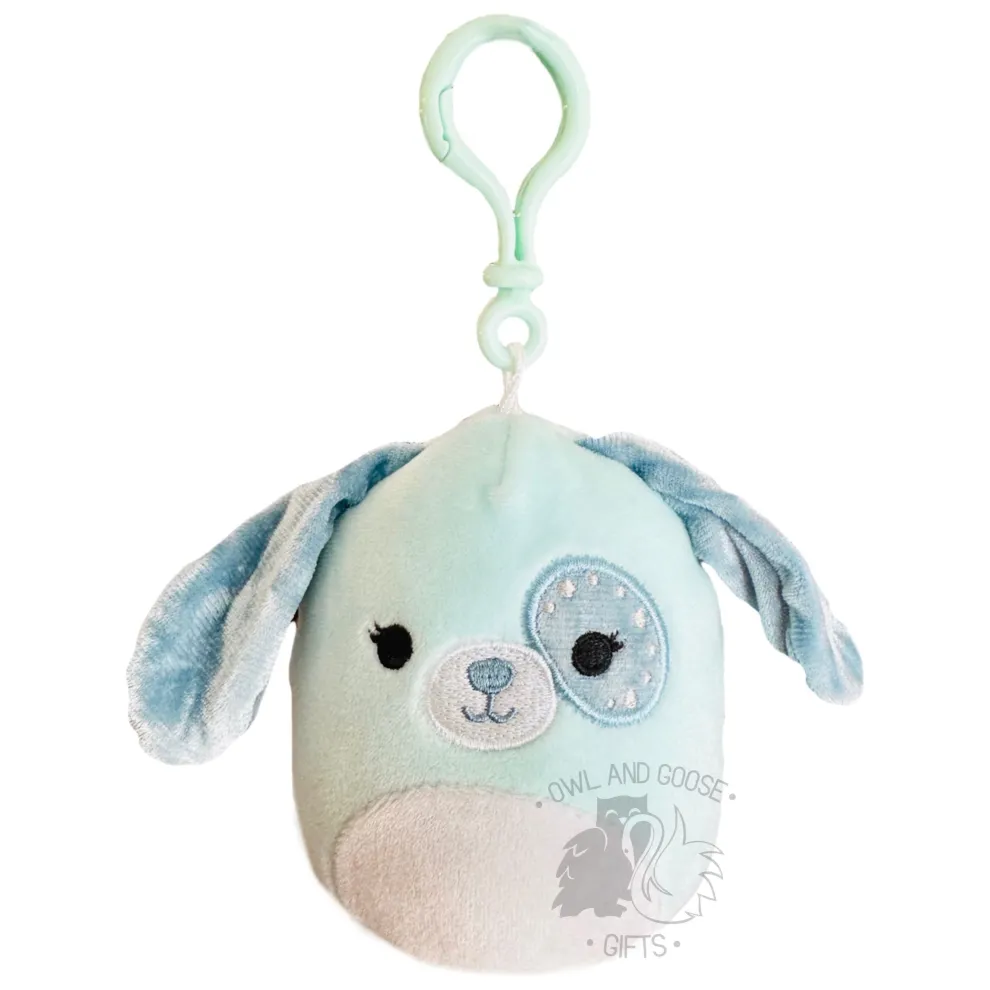 Squishmallow 3.5 Inch Linnea the Dog Velvet Squad Plush Clip - Owl & Goose Gifts