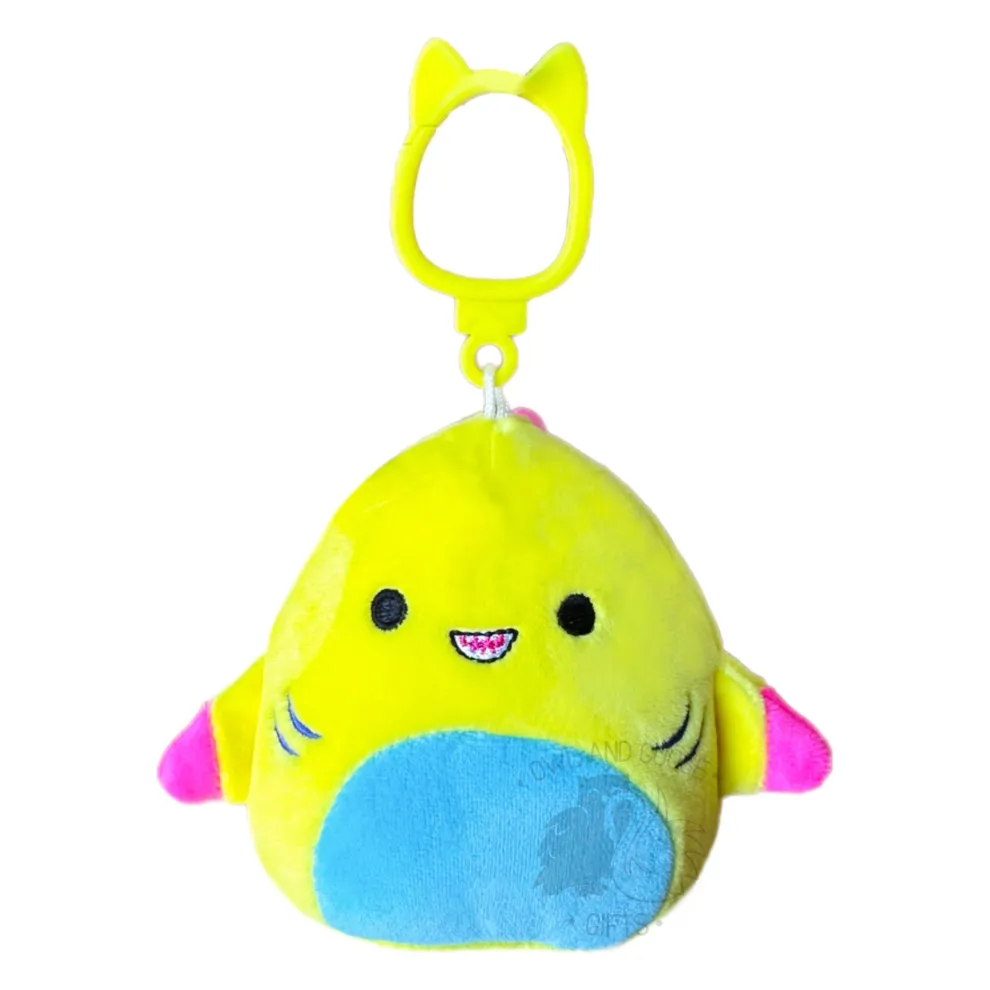 Squishmallow 3.5 Inch Gilberto the Shark Plush Clip - Owl & Goose Gifts