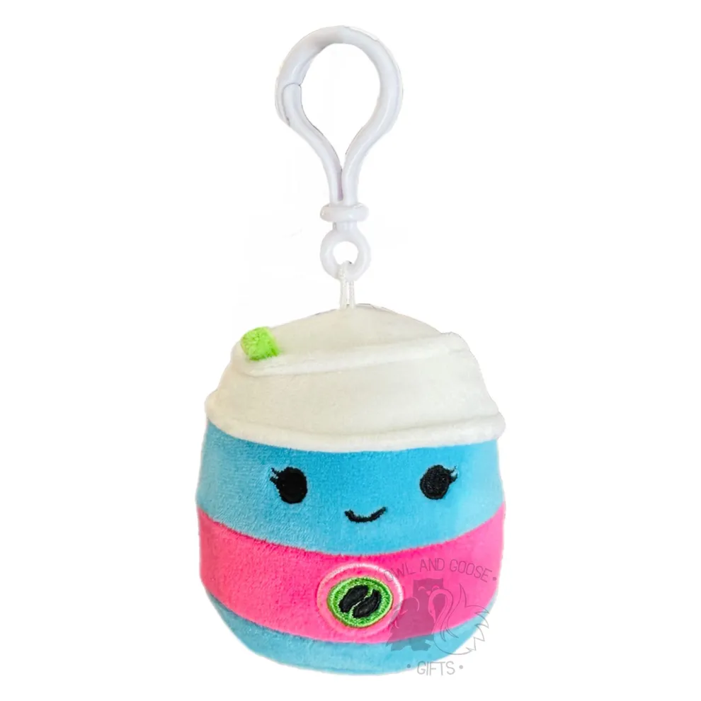 Squishmallow 3.5 Inch Aloeen the Latte Neon Plush Clip - Owl & Goose Gifts