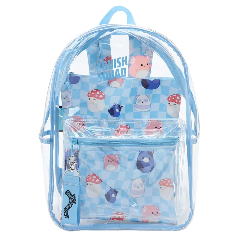 Squishmallow 16 Inch Clear Vinyl Backpack with Laptop Sleeve - Owl & Goose Gifts