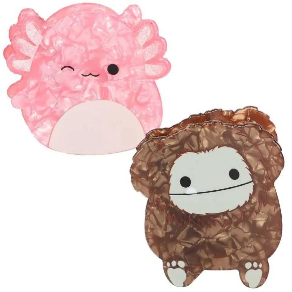 Squishmallow Benny and Archie Hair Clip Set - Owl & Goose Gifts