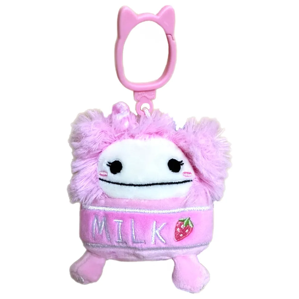 Squishmallow Clip Bigfoot Strawberry Milk - Brina 3.5 Inch
