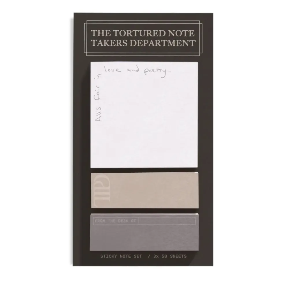 The Tortured Note Takers Department Sticky Note Set by Shop Trimmings - Owl & Goose Gifts