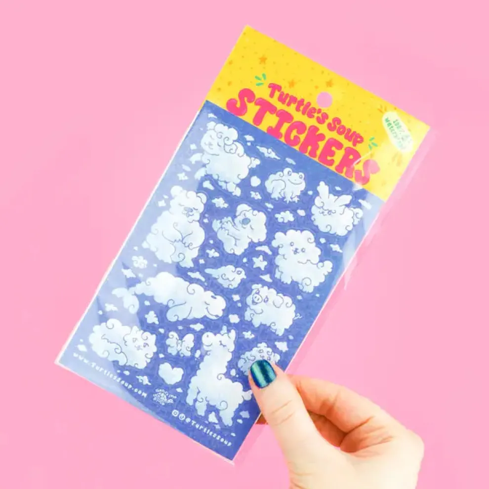 Turtle's Soup Animal Clouds Vinyl Sticker Sheet