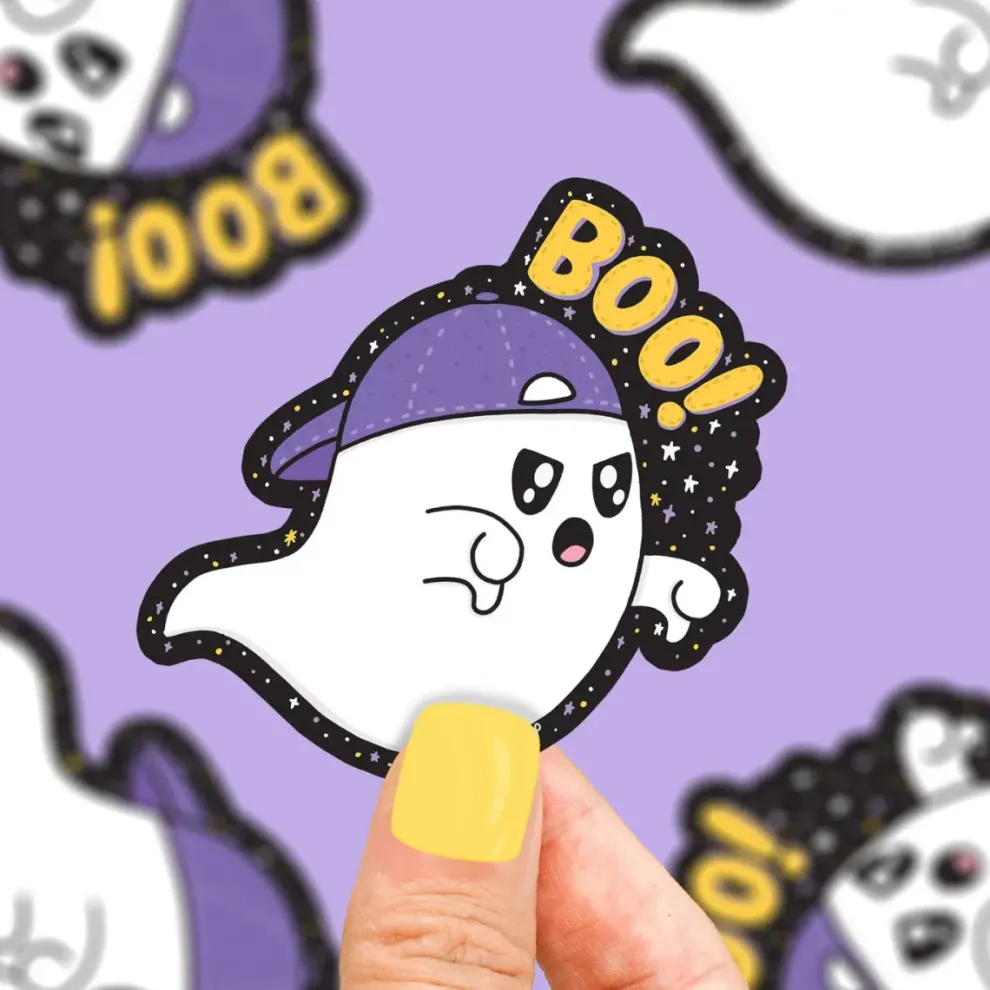 Turtle's Soup Boo Ghost Halloween Vinyl Sticker - Owl & Goose Gifts