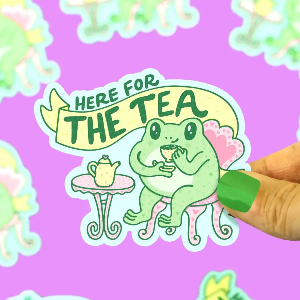 Turtle's Soup Guess Here for the Tea Vinyl Sticker - Owl & Goose Gifts