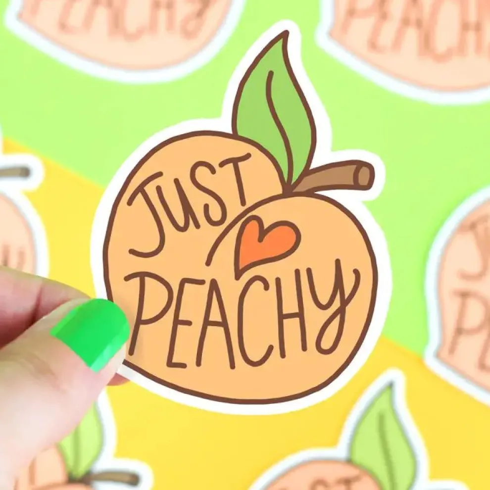Turtle's Soup Just Peachy Vinyl Sticker - Owl & Goose Gifts