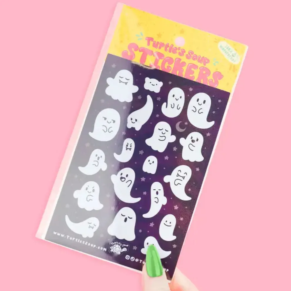 Turtle's Soup Kawaii Ghosts Halloween Vinyl Sticker Sheet