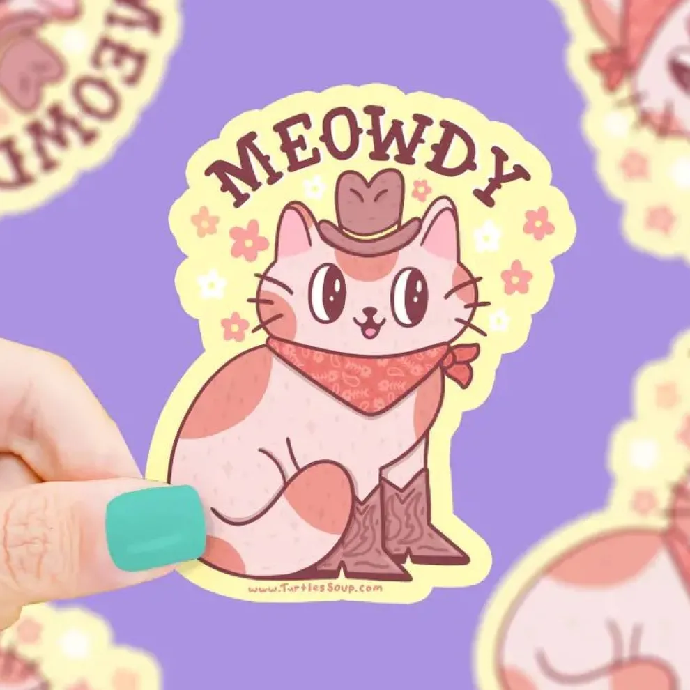 Turtle's Soup Meowdy Vinyl Sticker - Owl & Goose Gifts