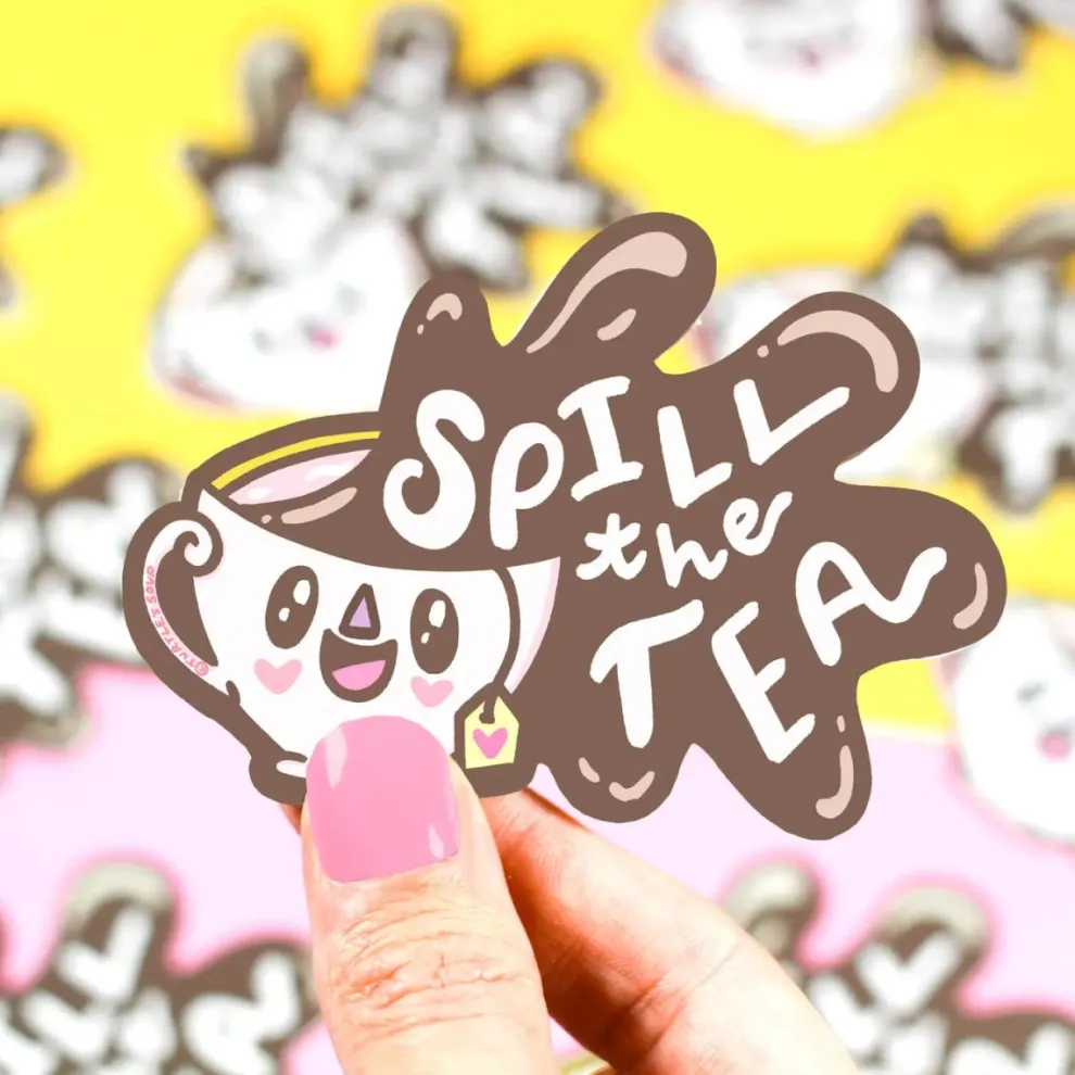 Turtle's Soup Spill the Tea Vinyl Sticker - Owl & Goose Gifts