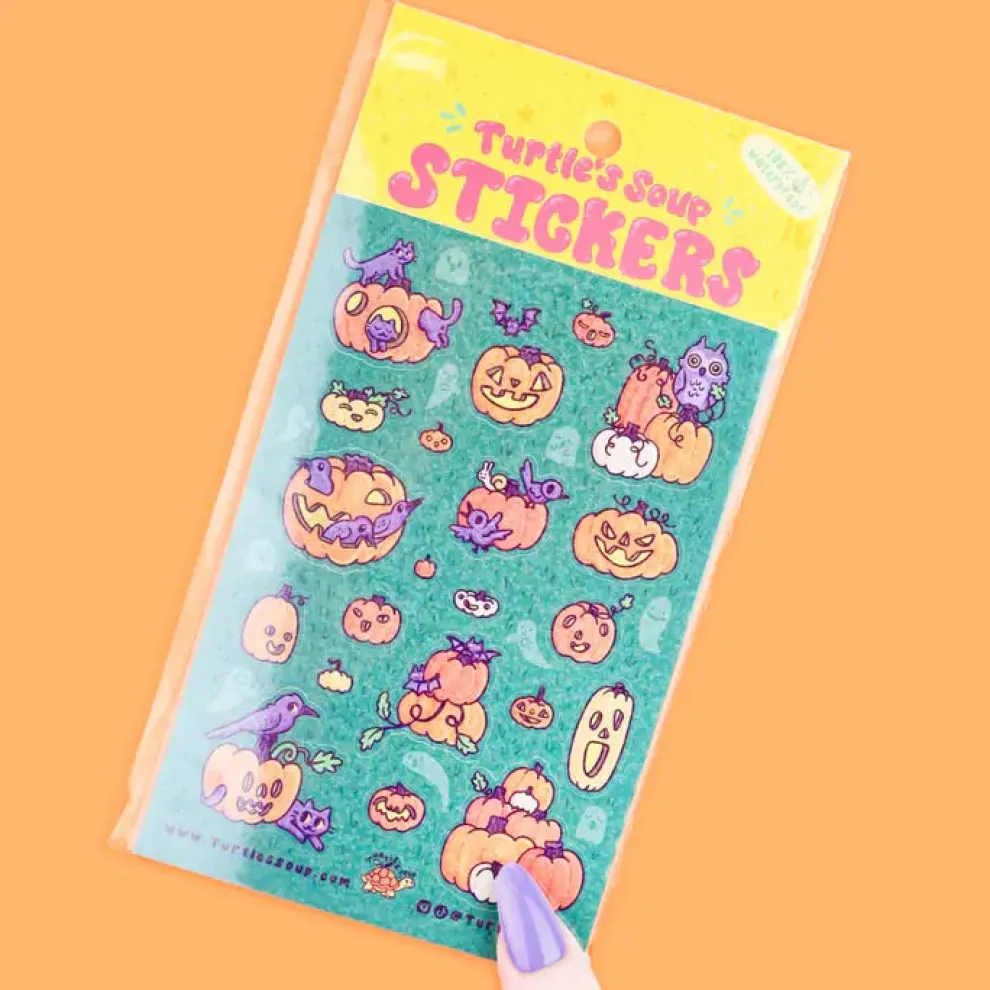 Turtle's Soup Spooky Pumpkins Halloween Vinyl Sticker Sheet