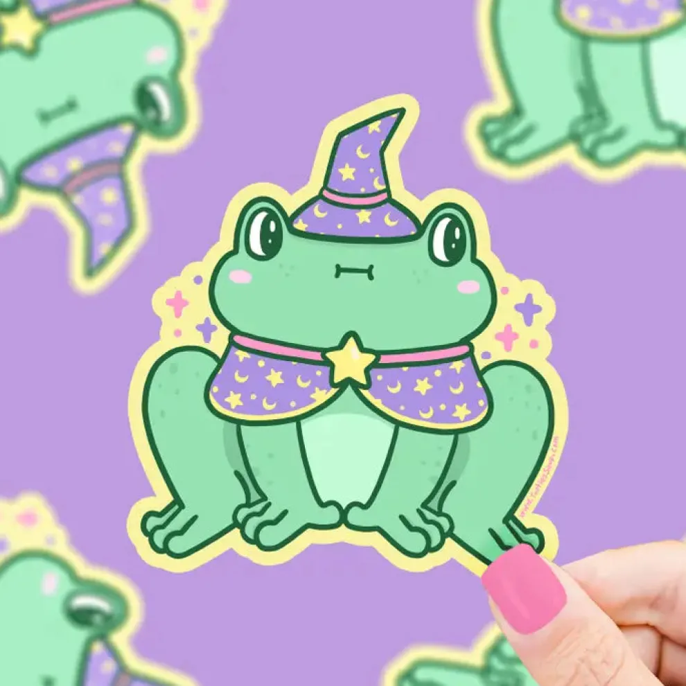 Turtle's Soup Wizard Frog Halloween Vinyl Sticker