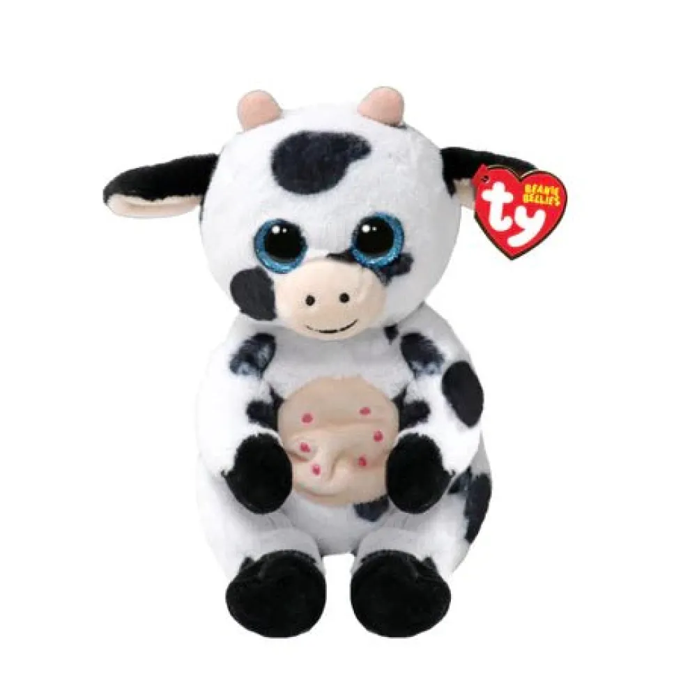 Ty Beanie Bellies 8 Inch Herdly the Cow Plush Toy - Owl & Goose Gifts