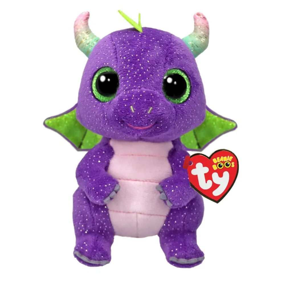 Ty Beanie Boos 6 Inch Daphne the Purple Dragon Plush Toy - Owl & Goose Gifts
