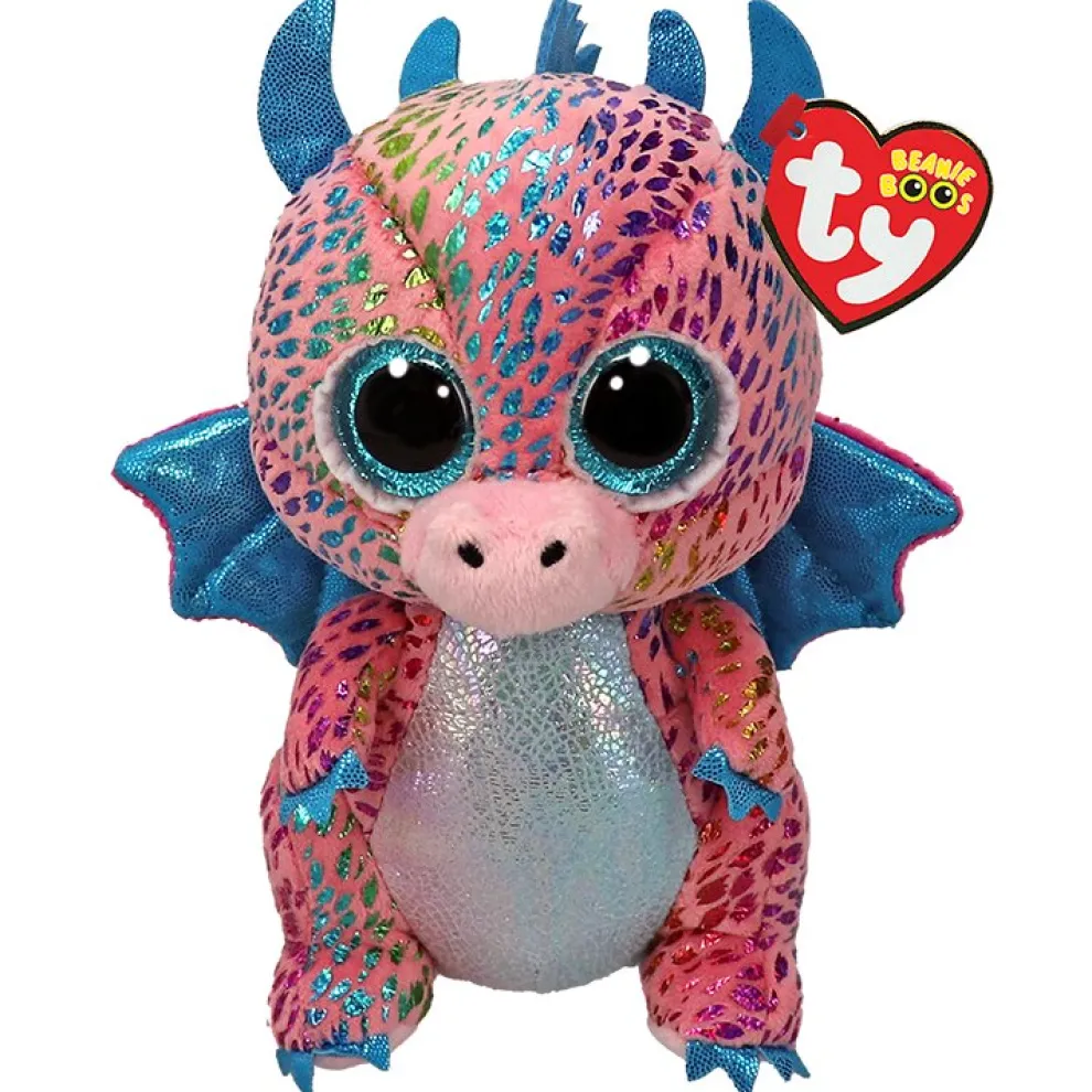 Ty Beanie Boos 6 Inch Flint the Multicolor Dragon Plush Toy - Owl & Goose Gifts